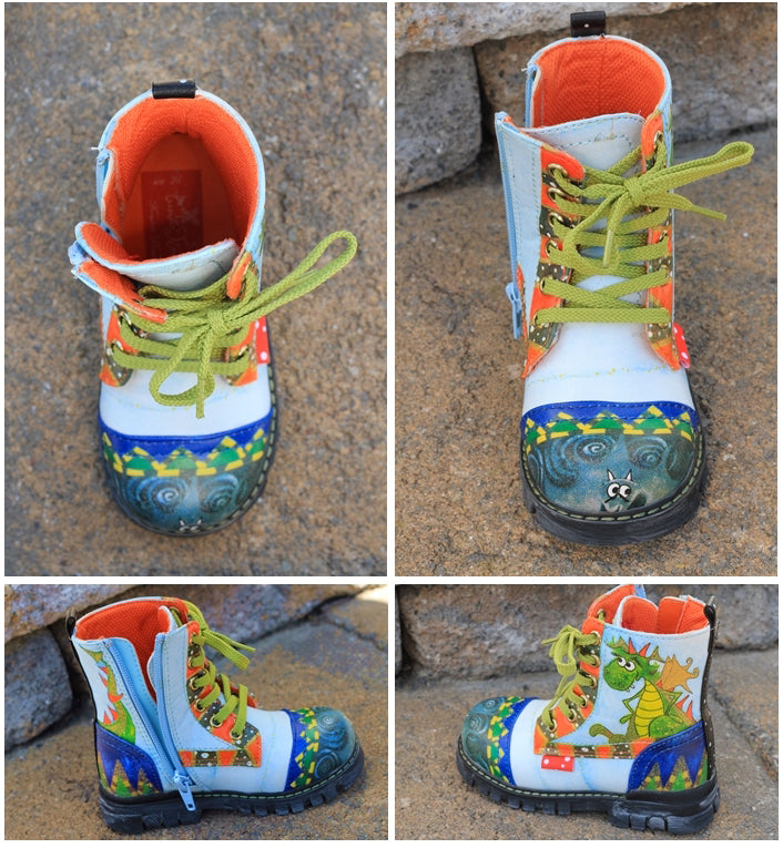 Dragon - feutre de bottes d'hiver enfant pour enfants - Chlorophylle
